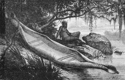 Bark Canoe of Wild Indians, from The Amazon and Madeira Rivers, by Franz Keller, 1874 by American School